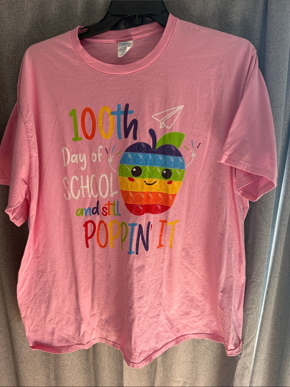 Women’s ' Pink 100th Day of School 'Poppin' It' Graphic Tee